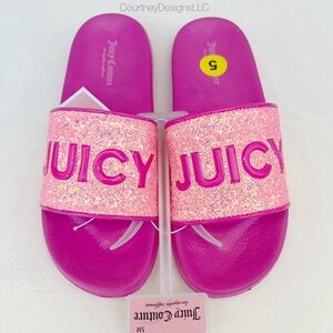 RARE- Juicy Couture Girl's Glitter Slides Size 5